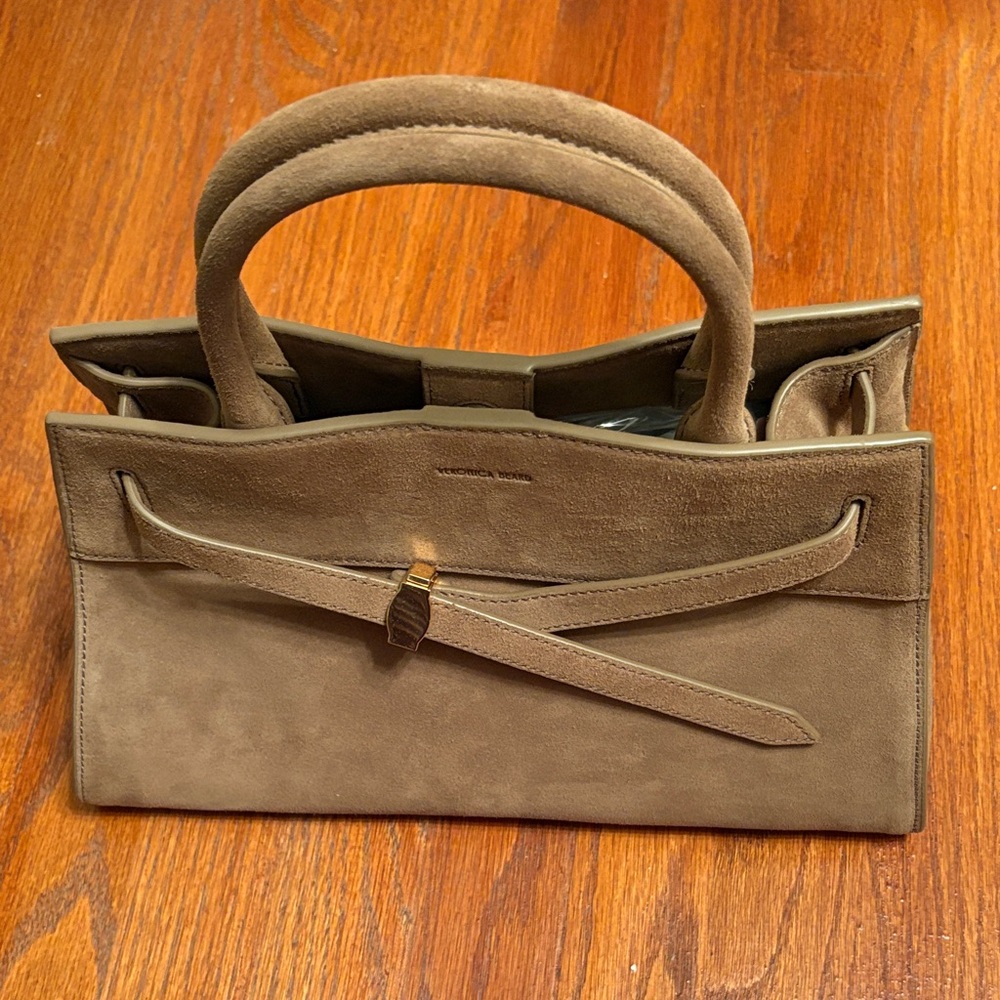 NWT Veronica Beard Tan Suede Satchel